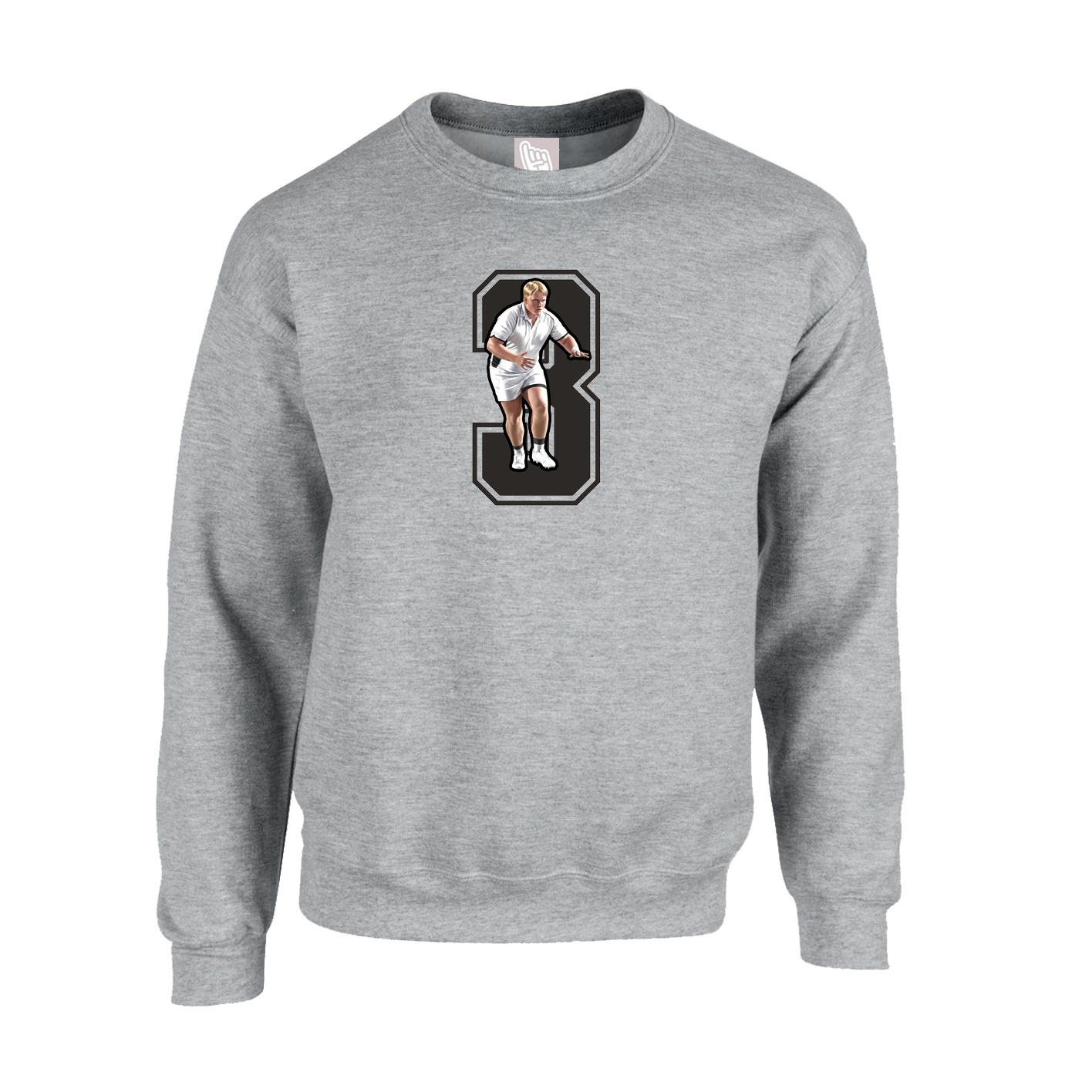 Fleece Crew — Number in Grey