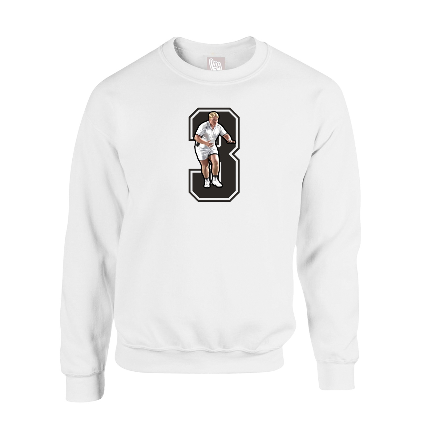 Fleece Crew — Number in White