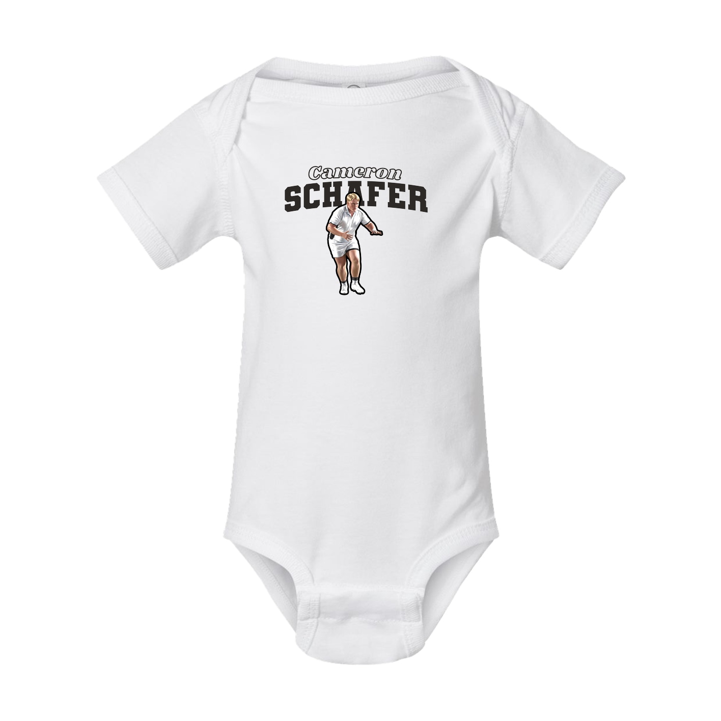 Baby Onesie — Name Arch in White