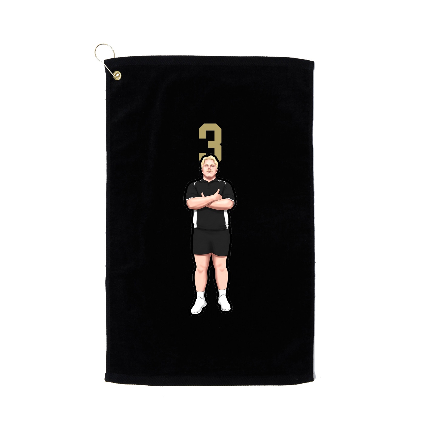 Golf Towel — Number Top in Black