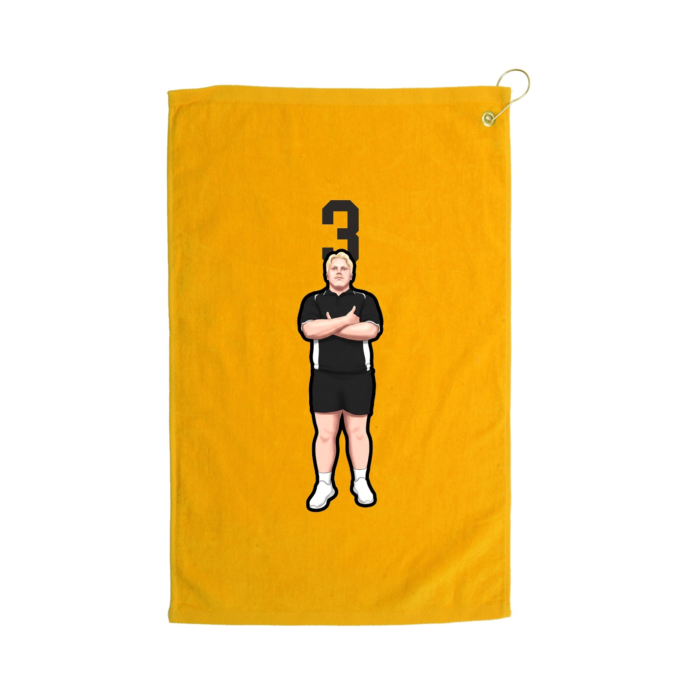 Golf Towel — Number Top in Gold