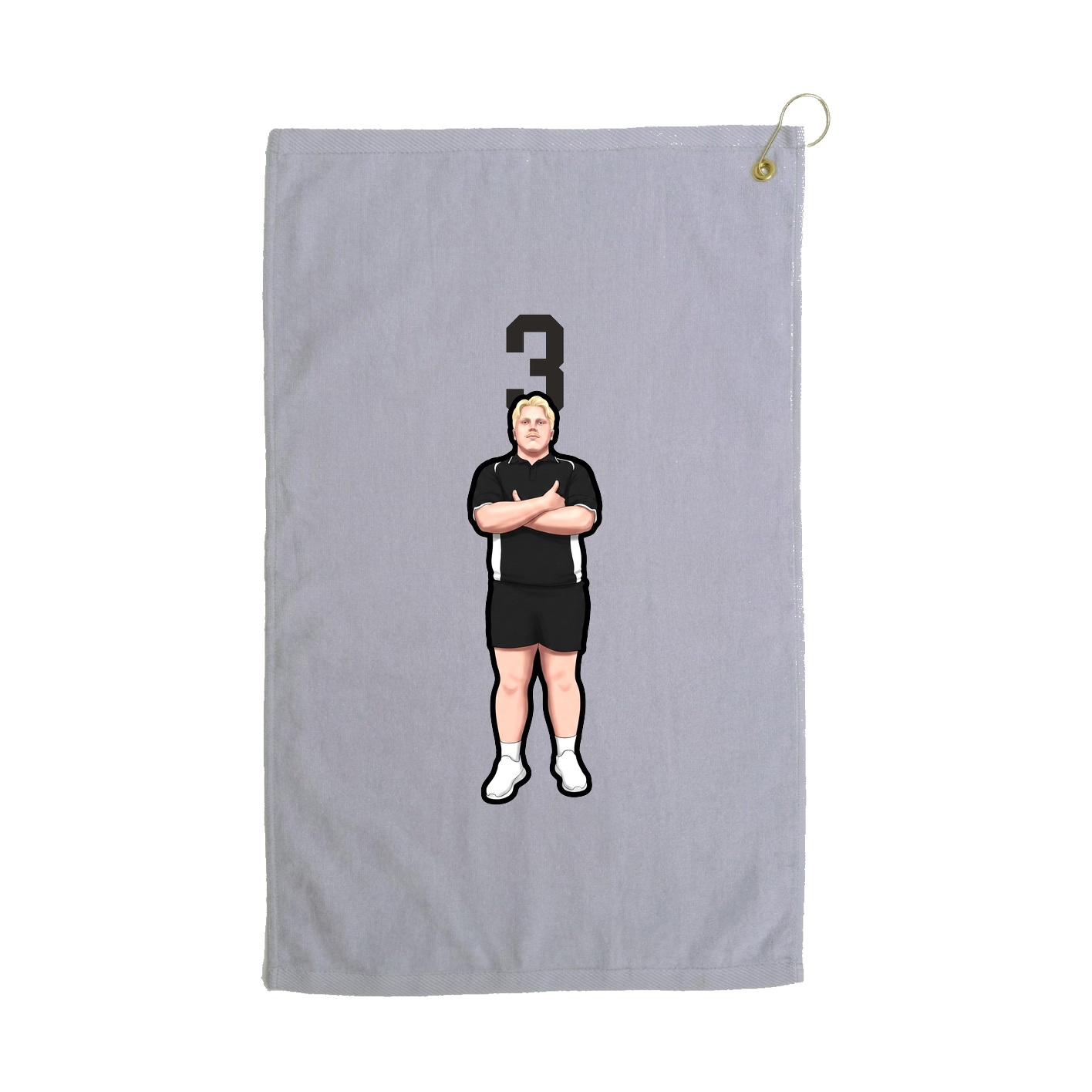 Golf Towel — Number Top in Grey