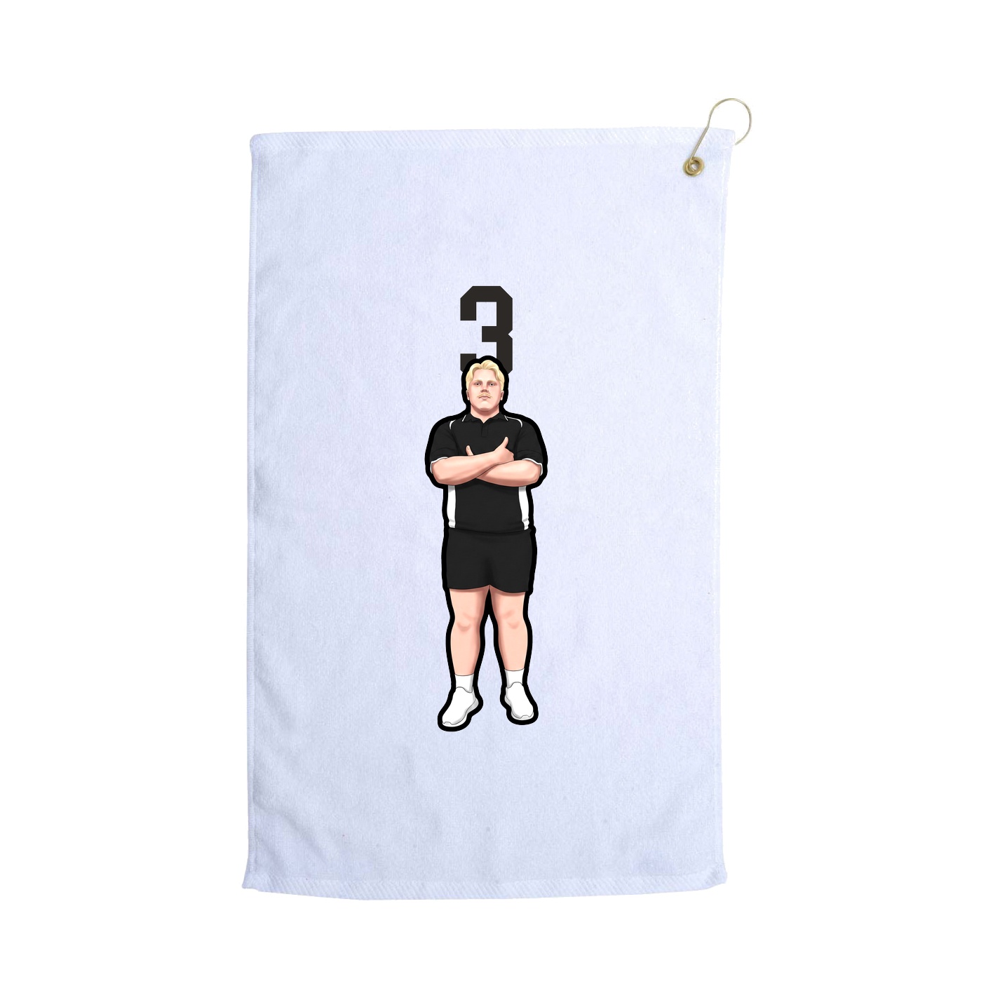 Golf Towel — Number Top in White