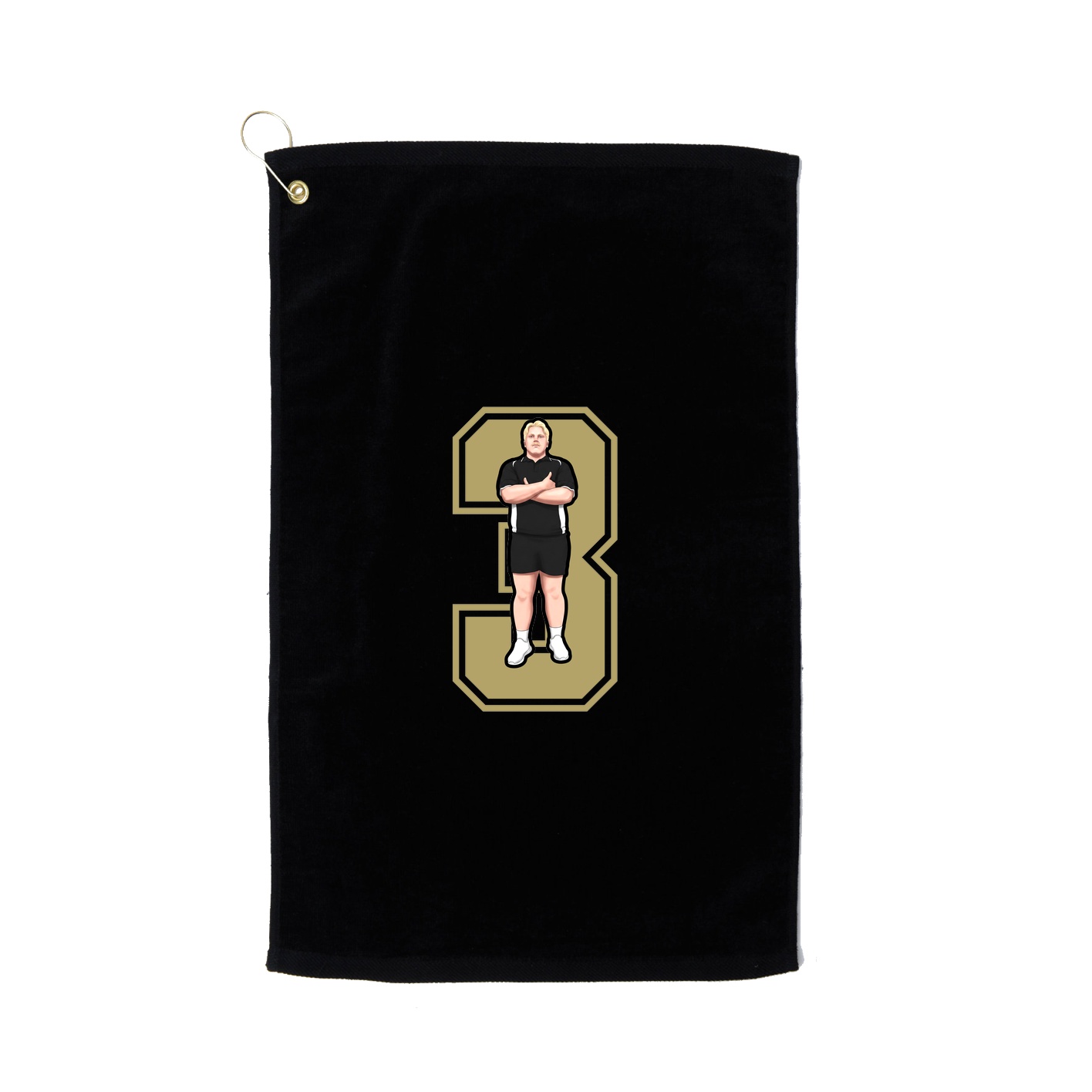 Golf Towel — Number in Black