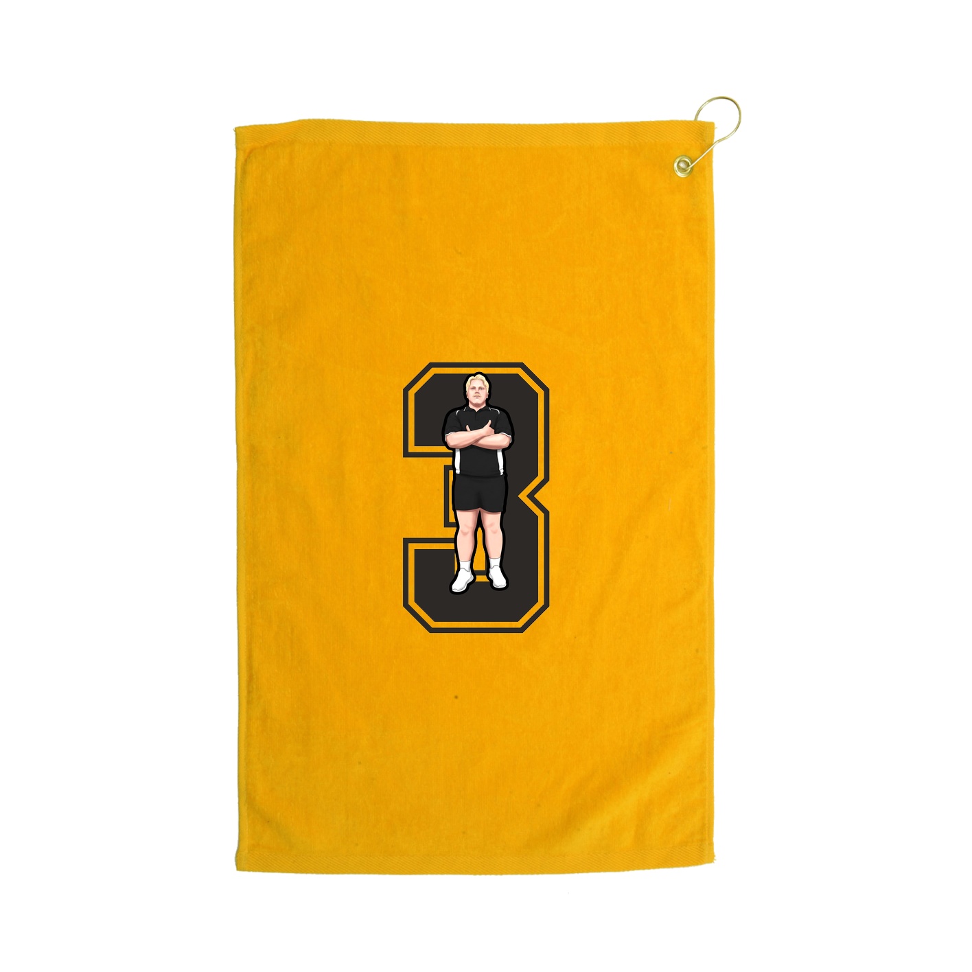 Golf Towel — Number in Gold