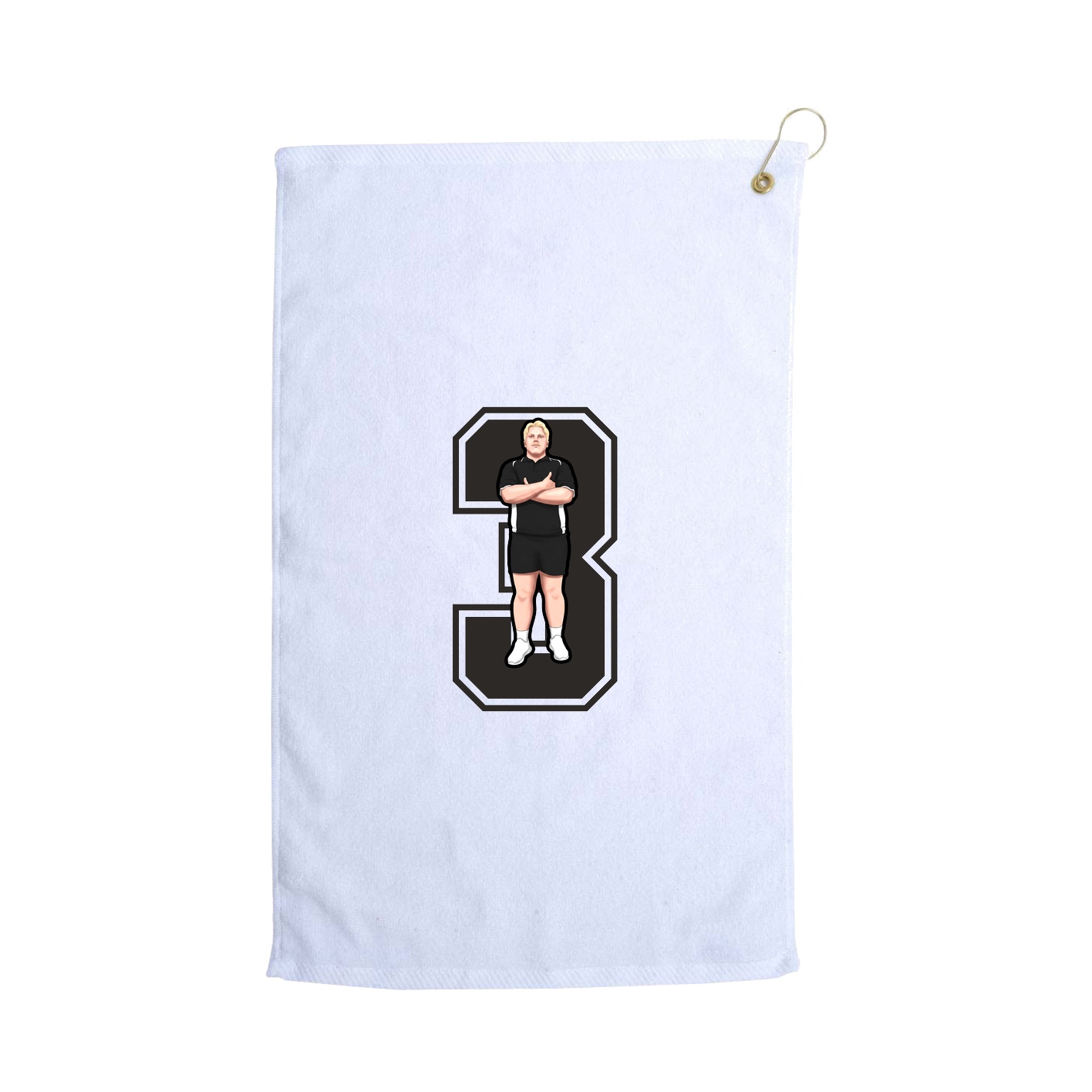 Golf Towel — Number in White