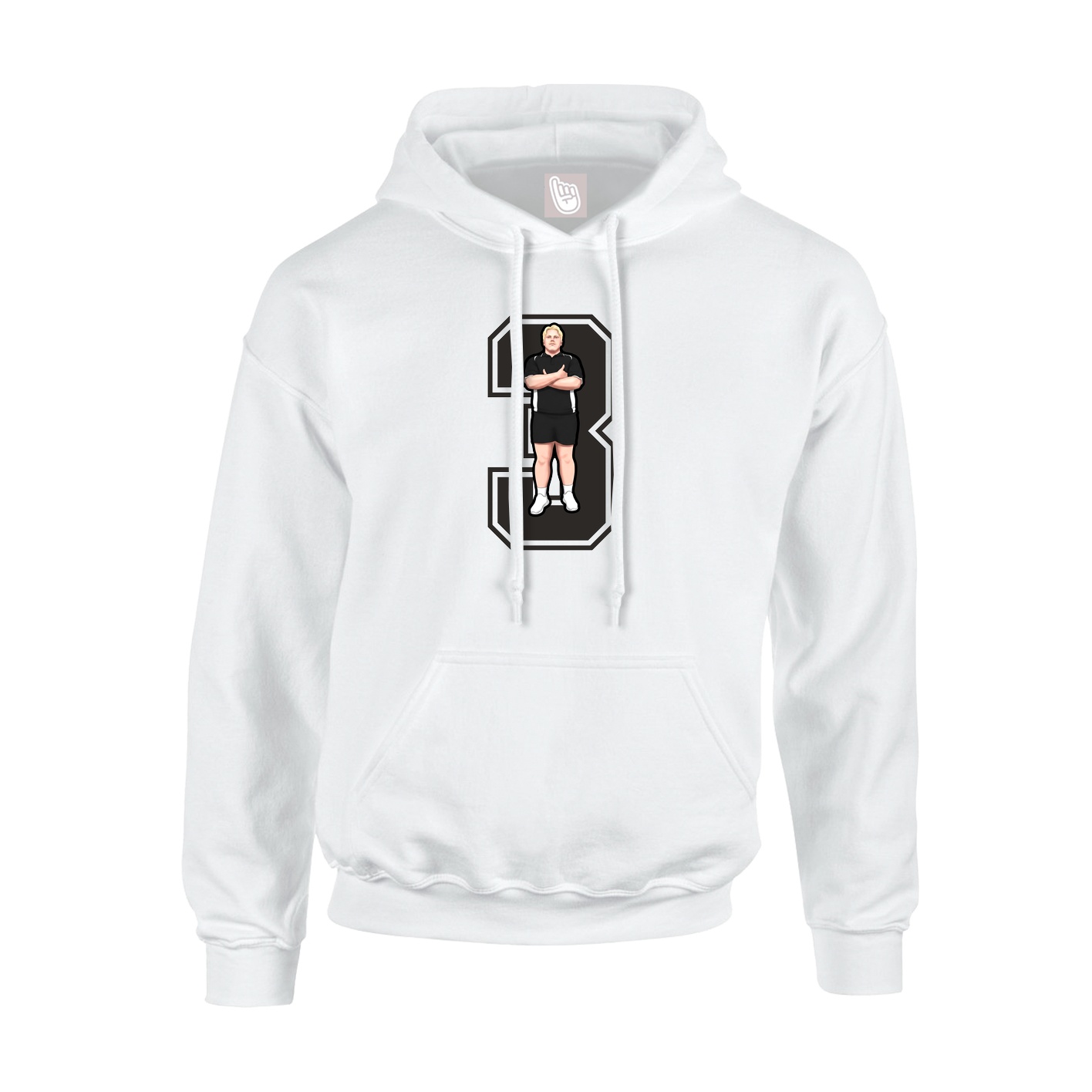 Hoodie — Number in White