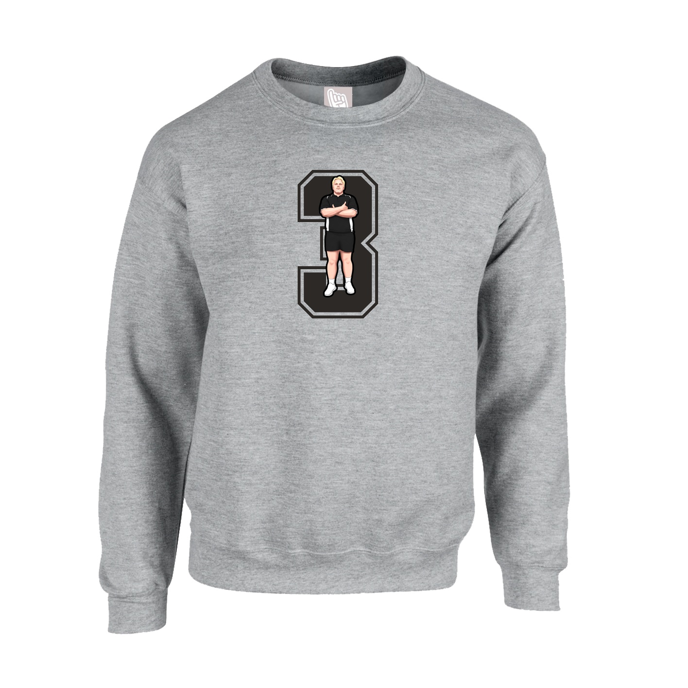 Fleece Crew — Number in Grey