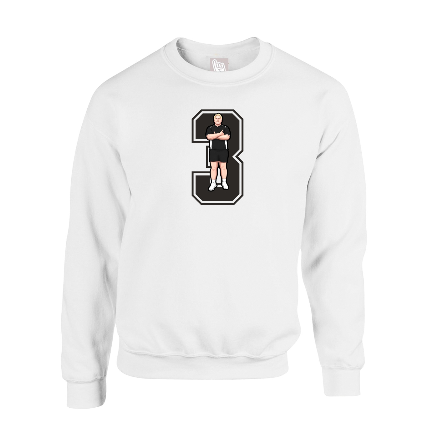 Fleece Crew — Number in White