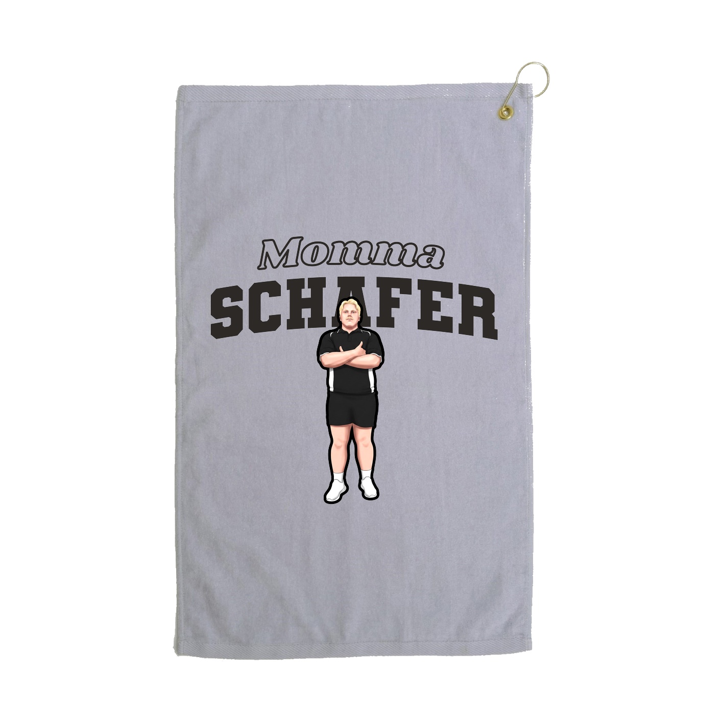 Golf Towel — Mothers Day Block in Grey
