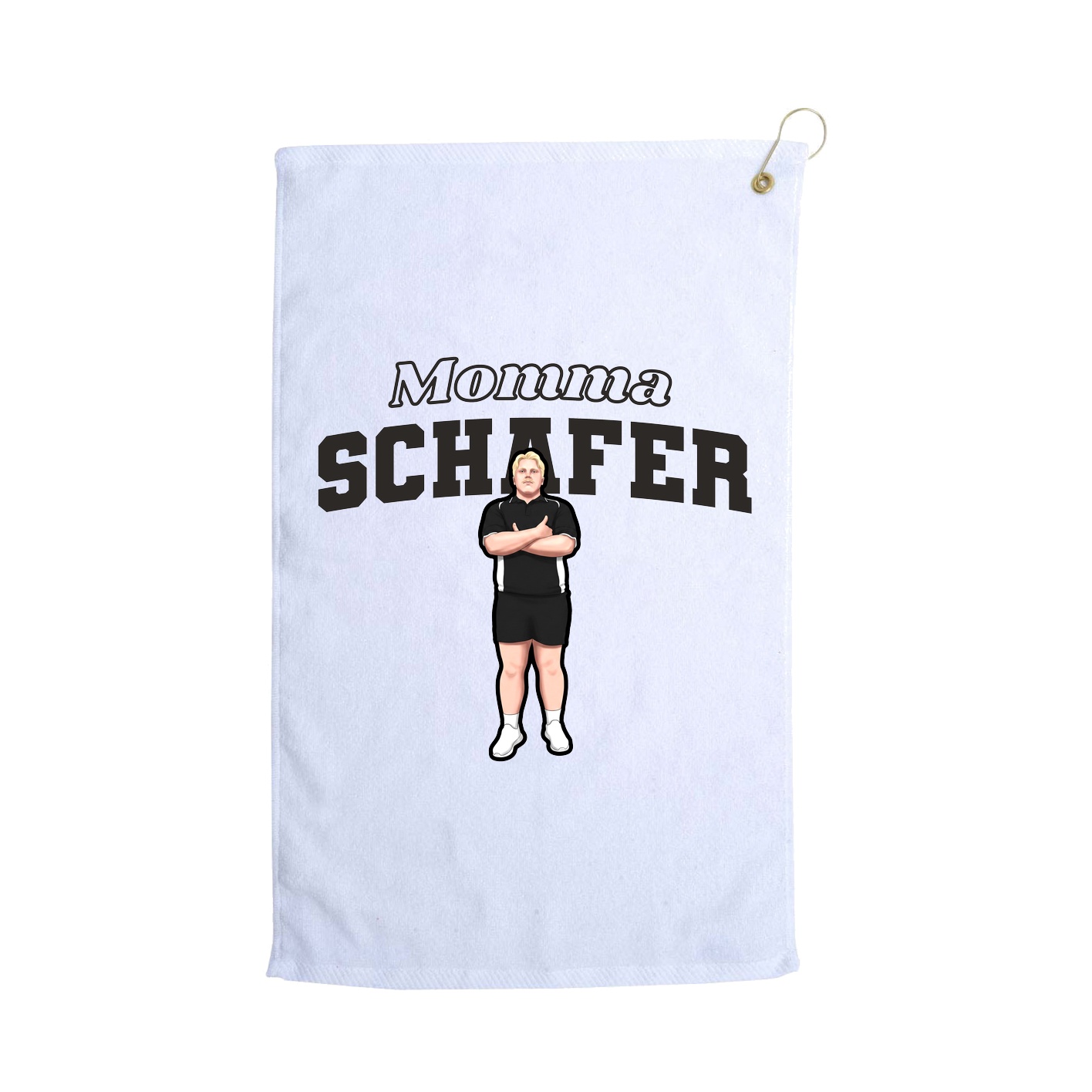 Golf Towel — Mothers Day Block in White