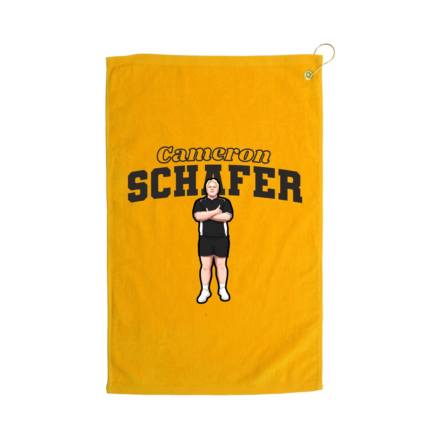 Golf Towel — Name Arch in Gold