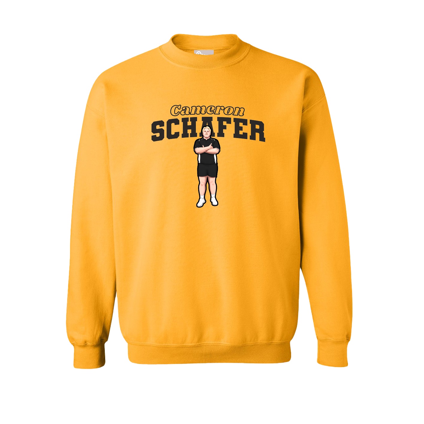 Fleece Crew — Name Arch in Gold