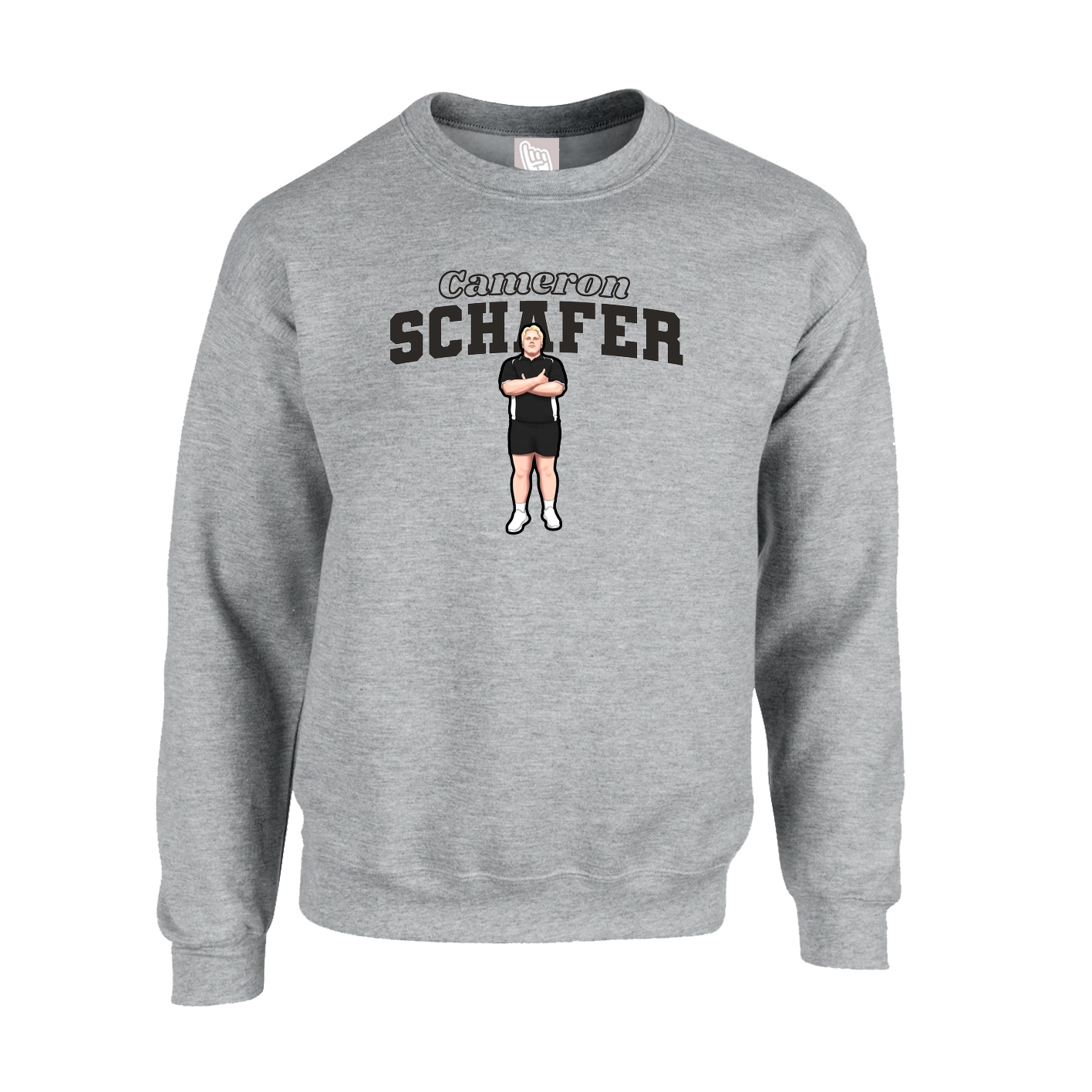 Fleece Crew — Name Arch in Grey