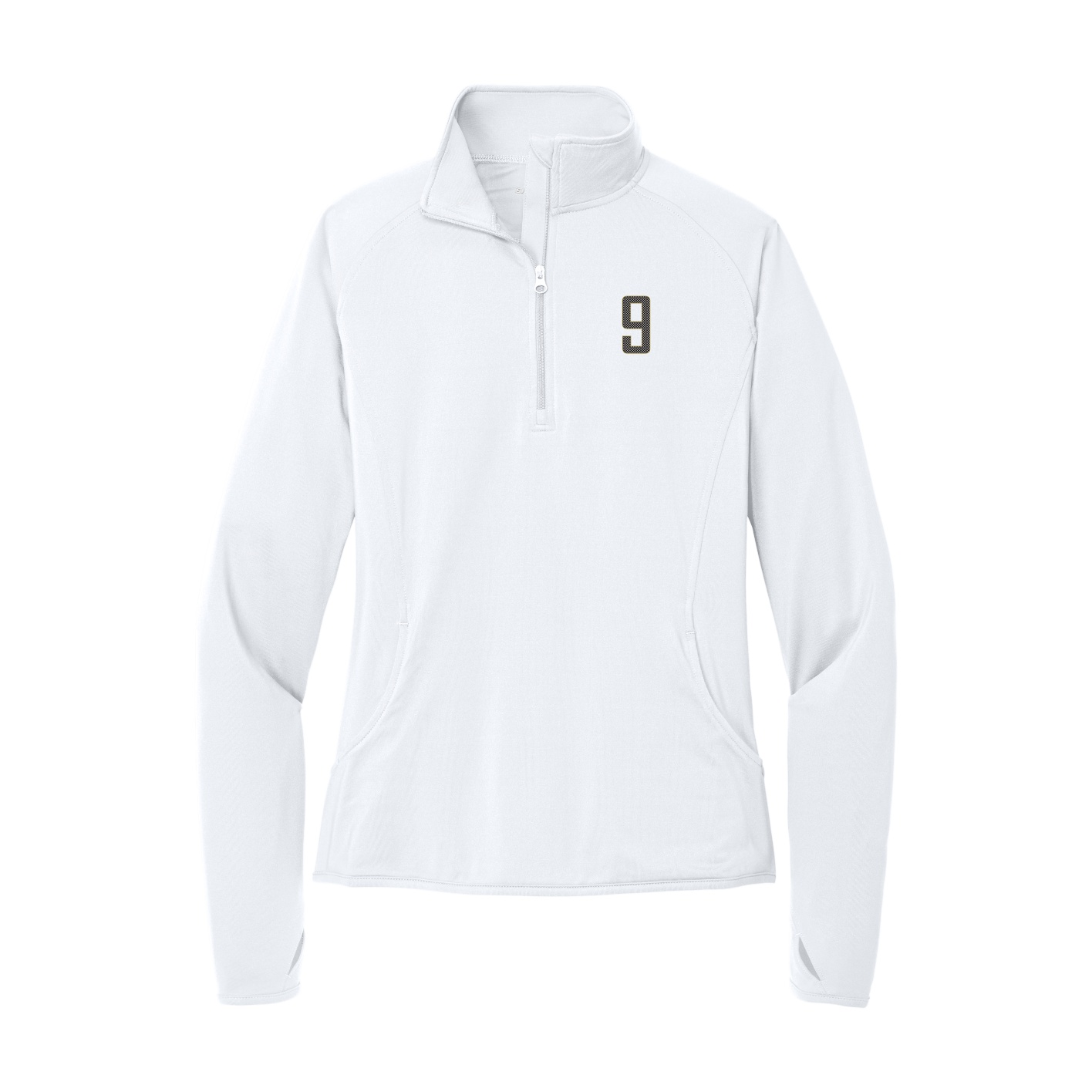 Women's Q-Zip Pullover — Front Shirsy in White