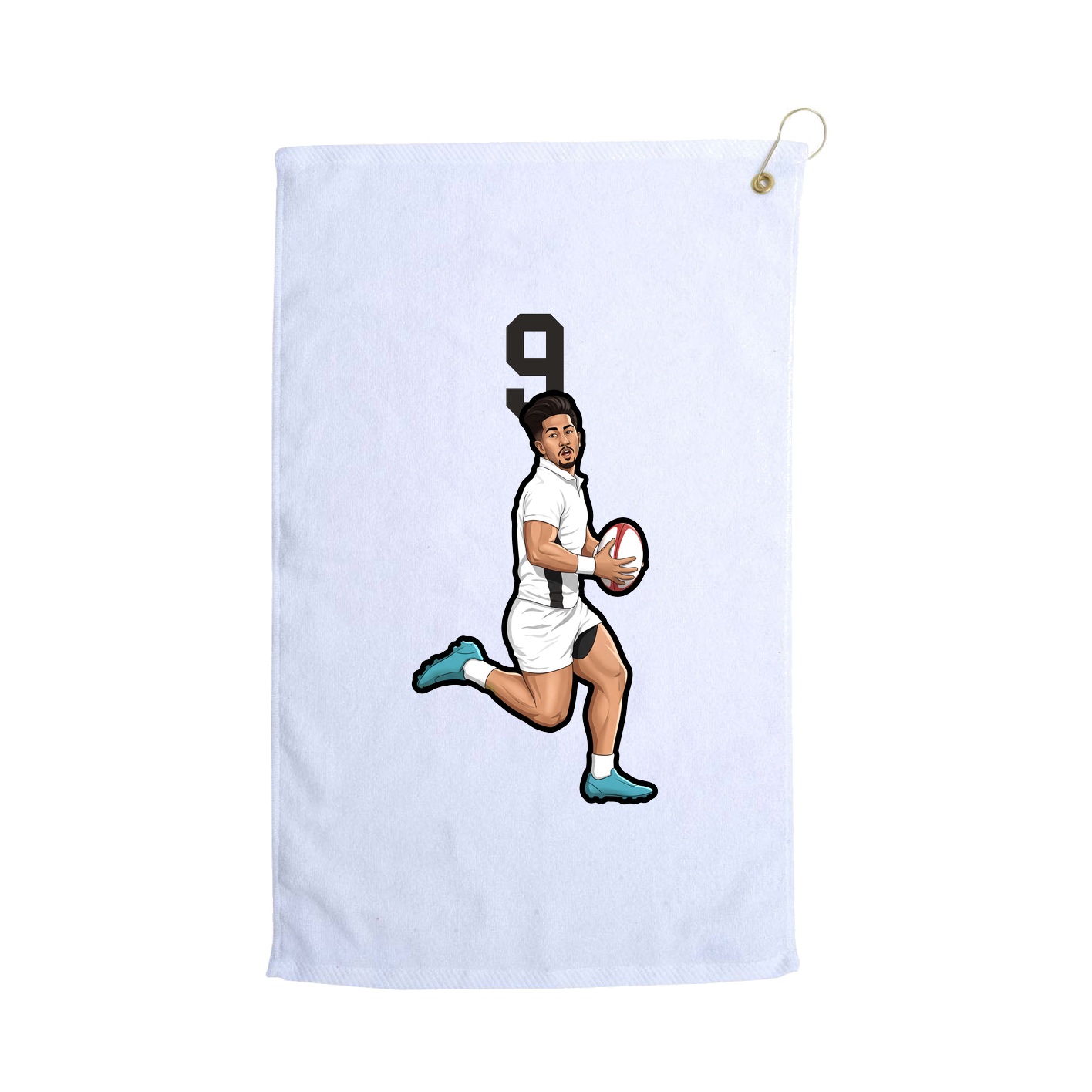 Golf Towel — Number Top in White