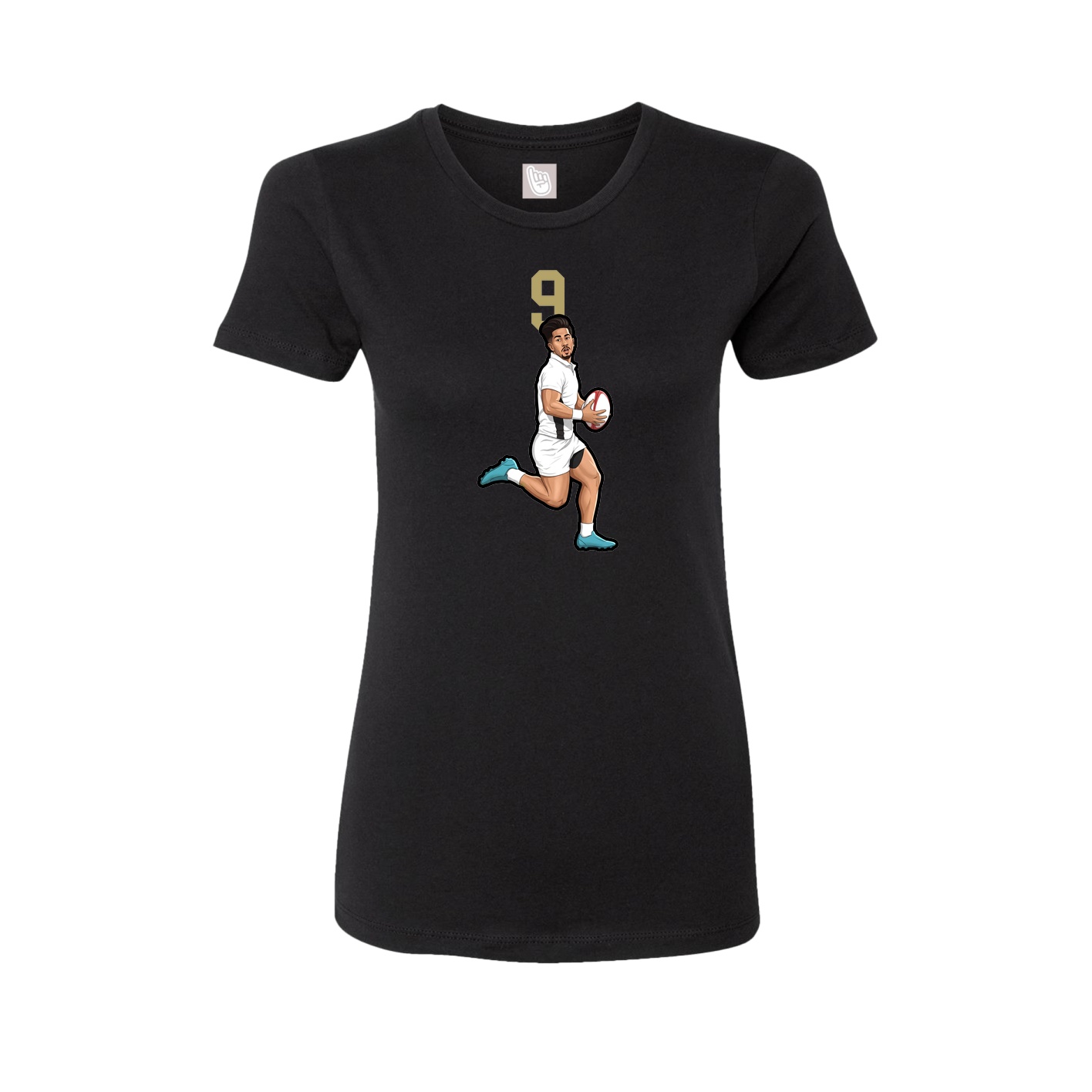 Fitted Women's Tee — Number Top in Black