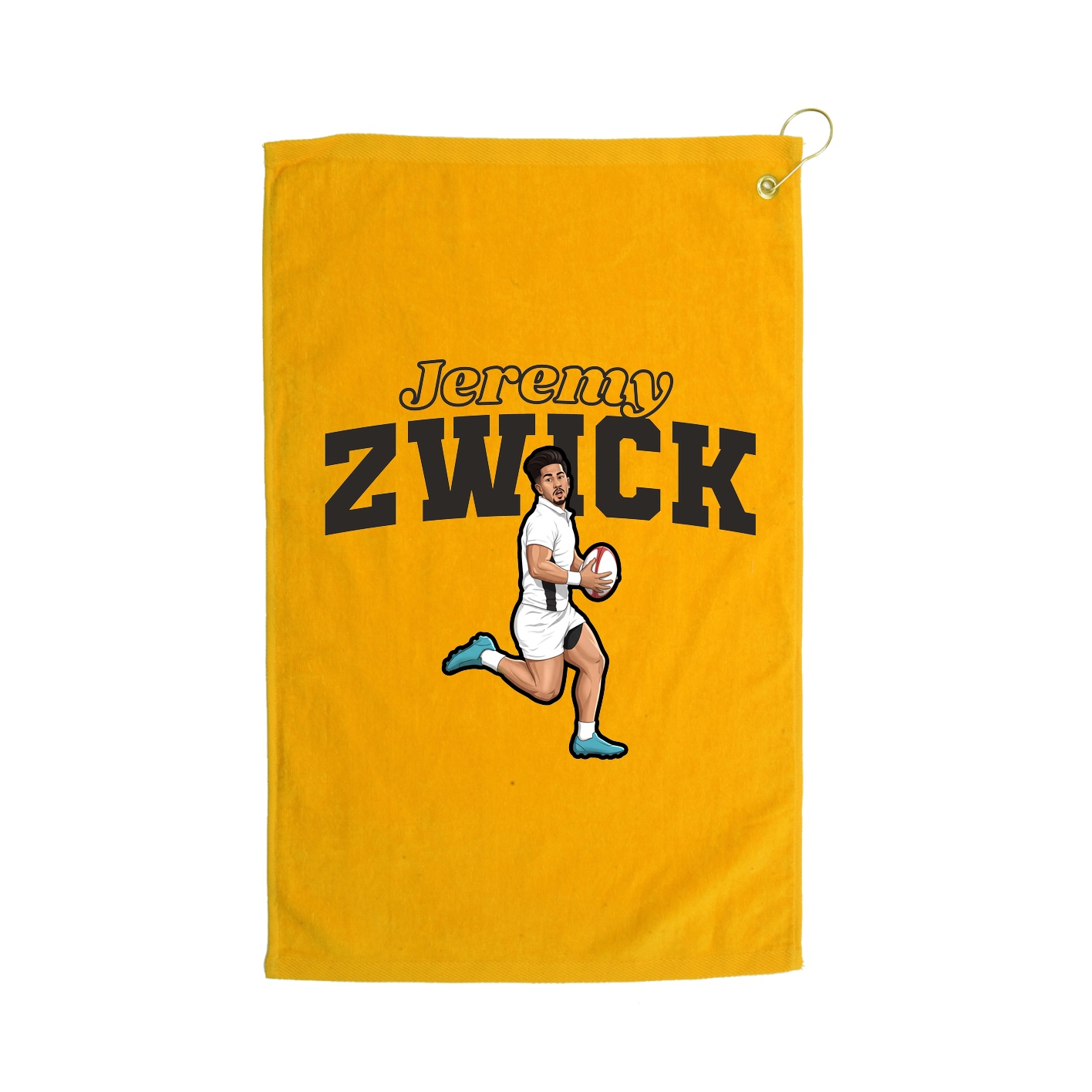 Golf Towel — Name Arch in Gold