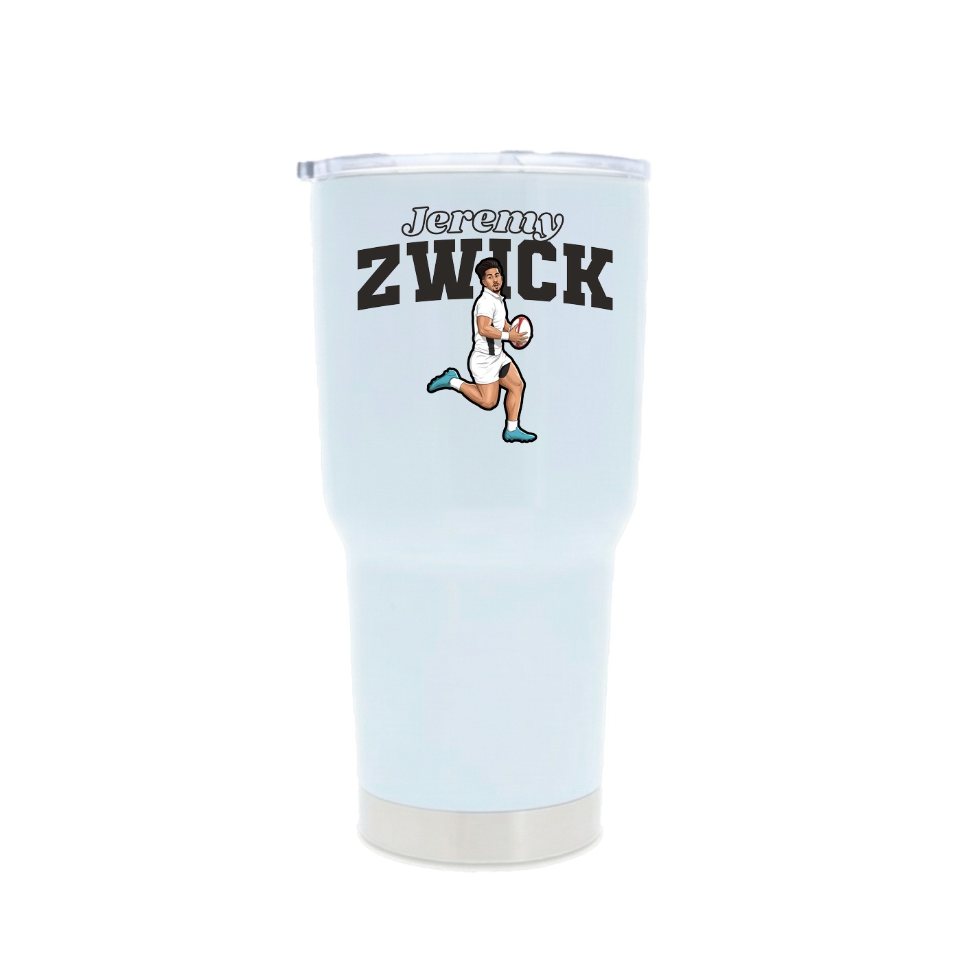 30oz Stainless Steel Tumbler — Name Arch in White