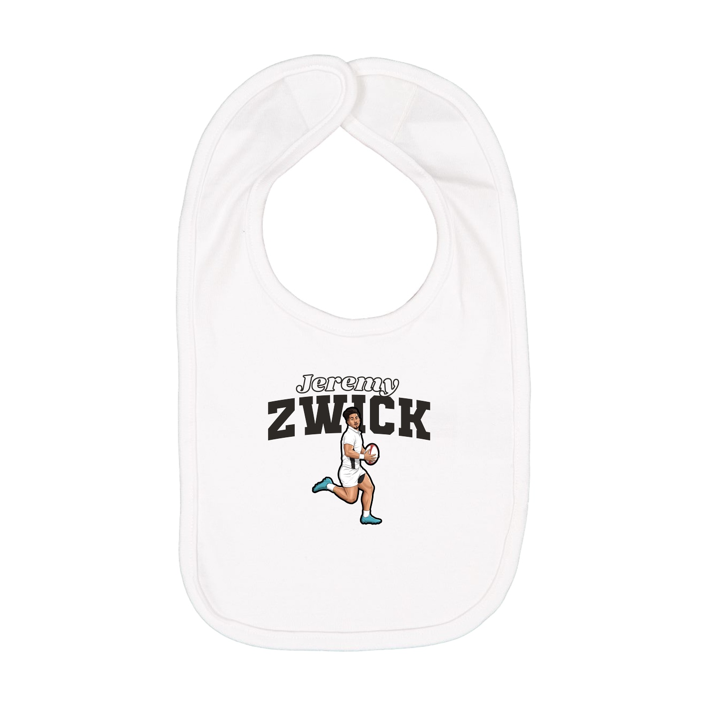 Infant Bib — Name Arch in White