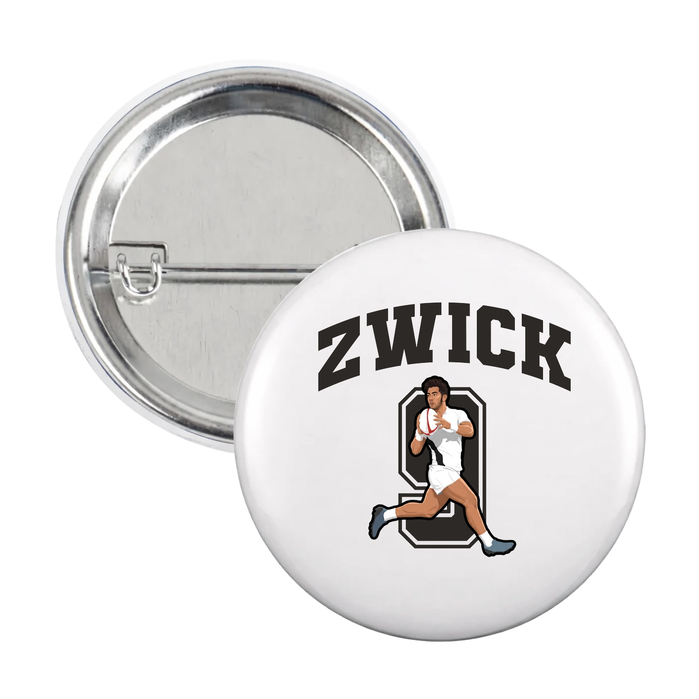 Game Day Button — Number in White