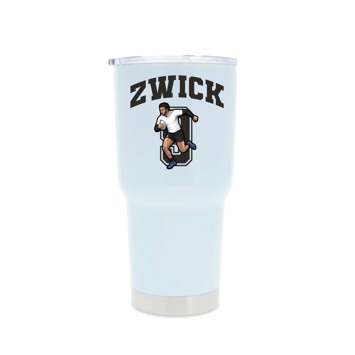 30oz Stainless Steel Tumbler — Number in White