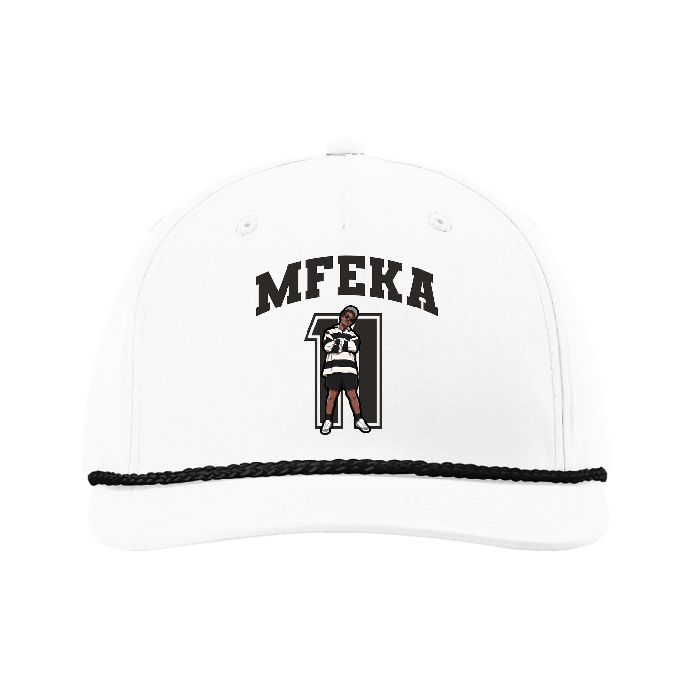 Five-Panel Classic Rope Cap — Number in White