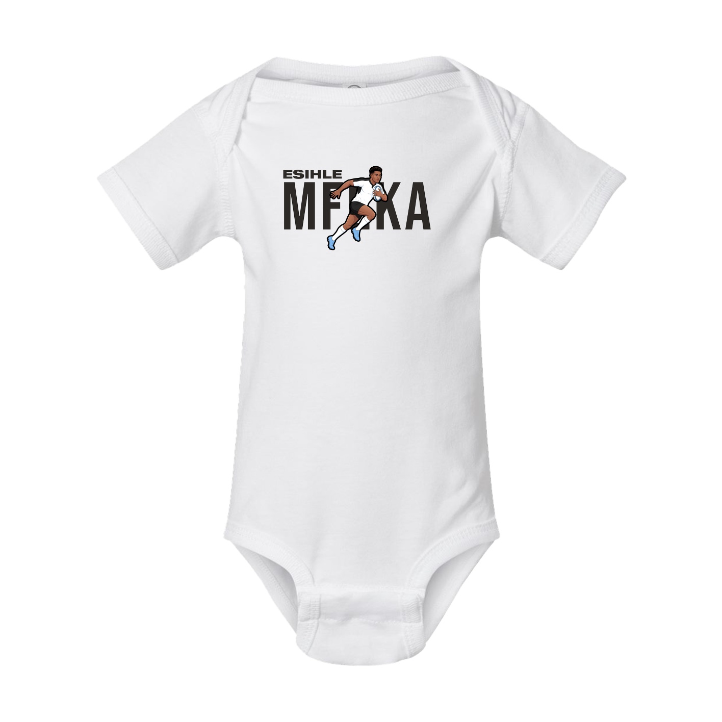 Baby Onesie — Player Name in White