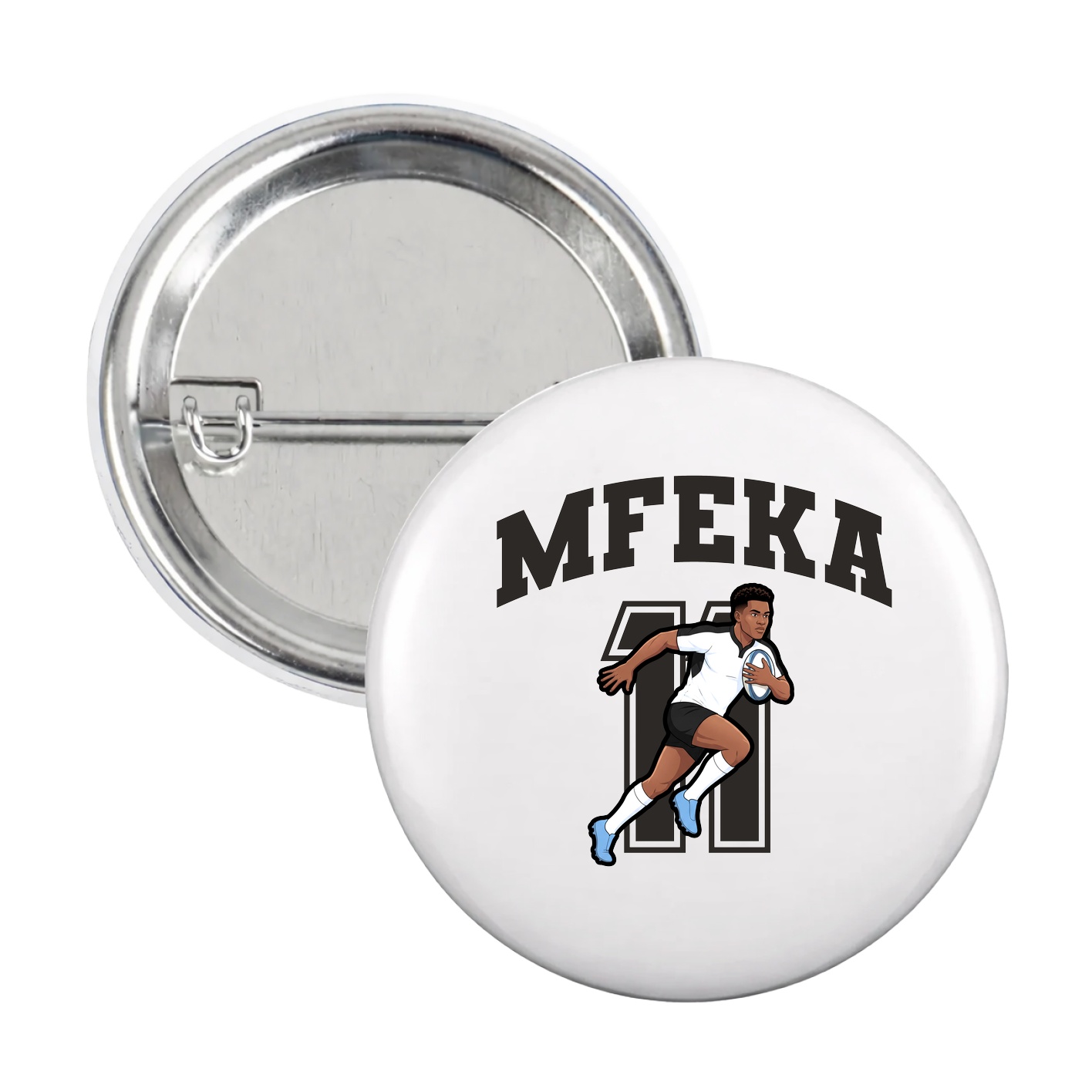 Game Day Button — Number in White