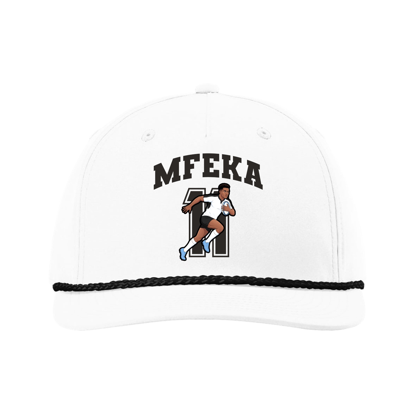 Five-Panel Classic Rope Cap — Number in White