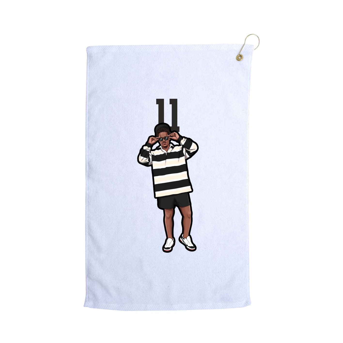 Golf Towel — Number Top in White