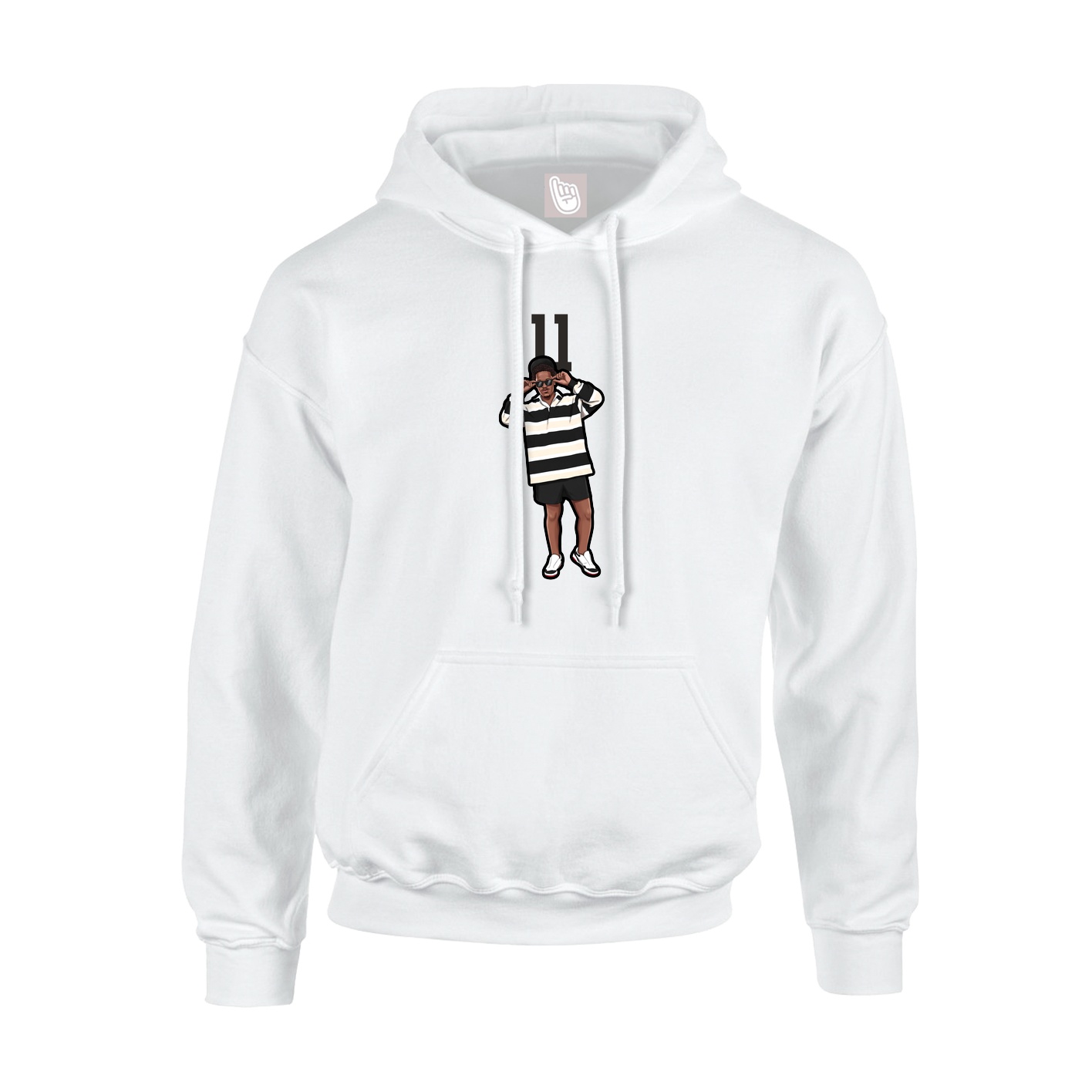 Hoodie — Number Top in White