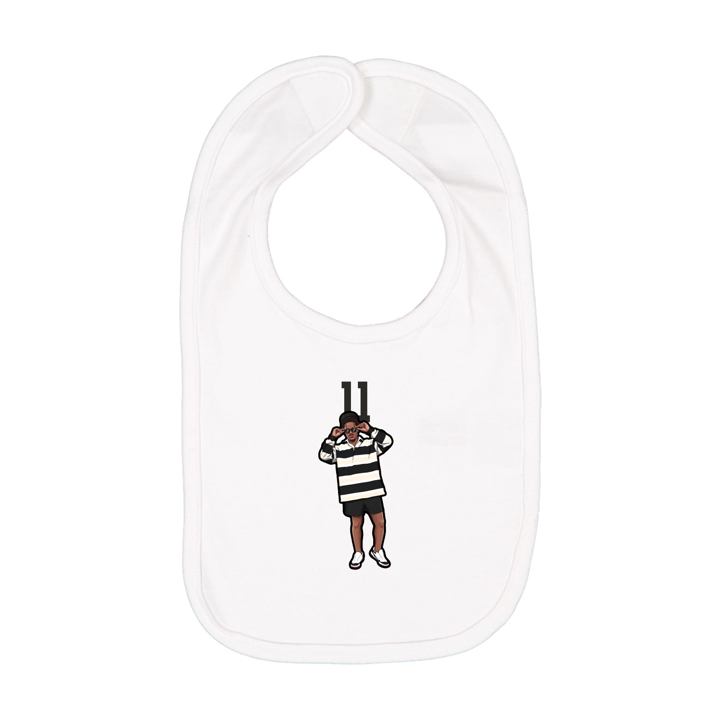Infant Bib — Number Top in White