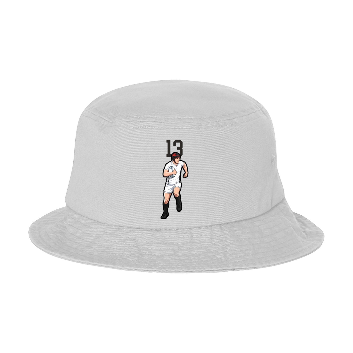 Bucket Cap — Number Top in White