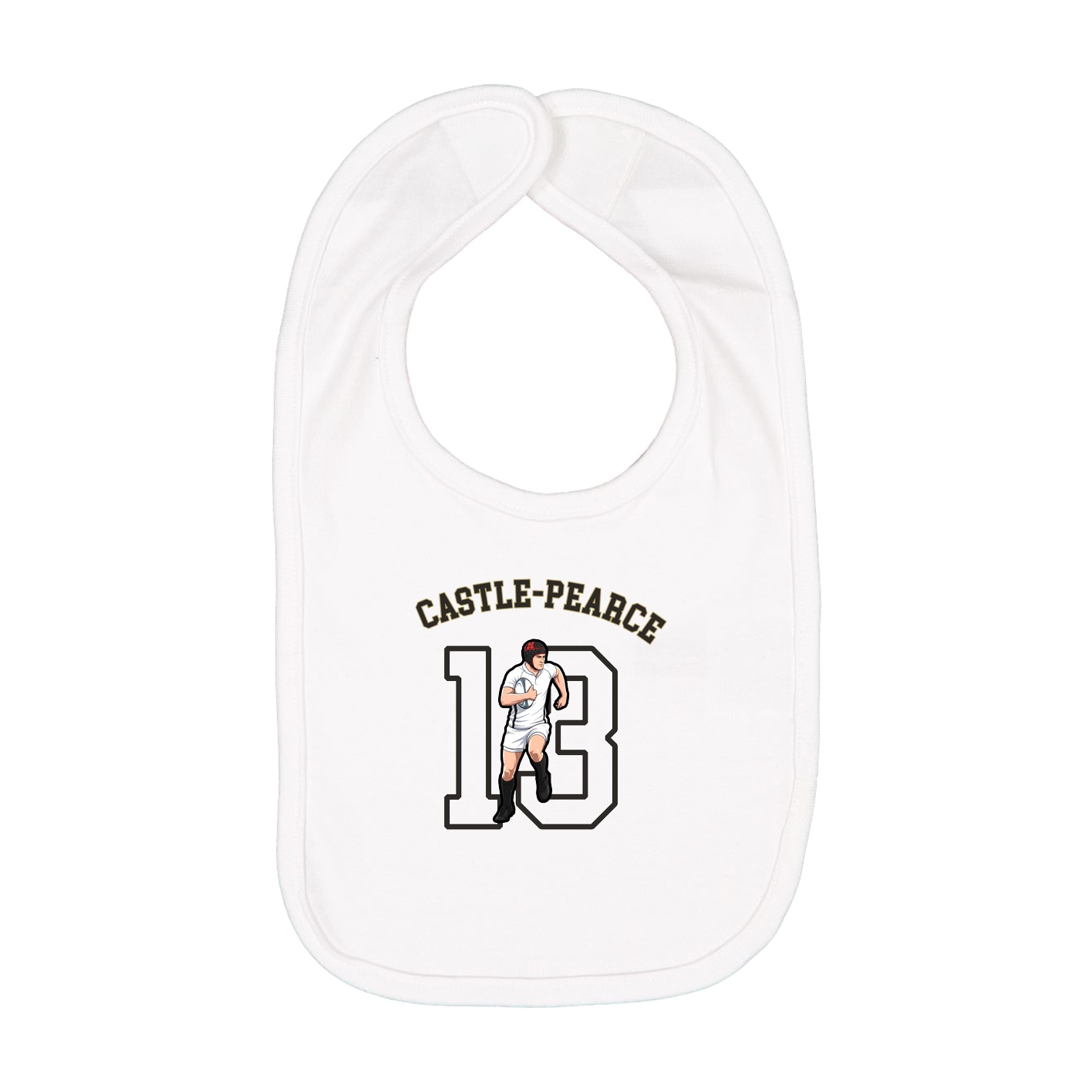 Infant Bib — Shirsey Arch in White