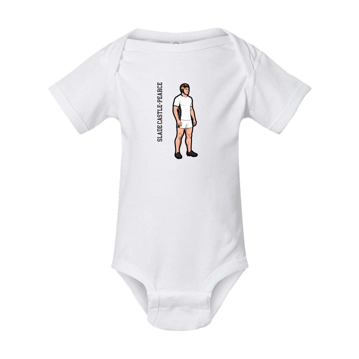 Baby Onesie — Name Vertical in White