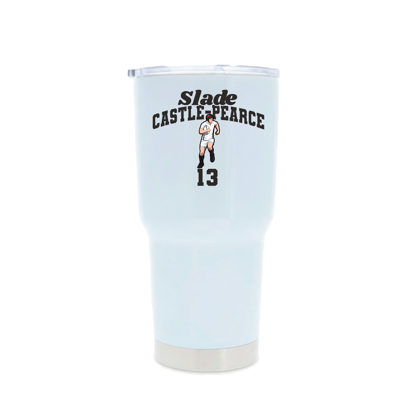 30oz Stainless Steel Tumbler — Signature Arch in White