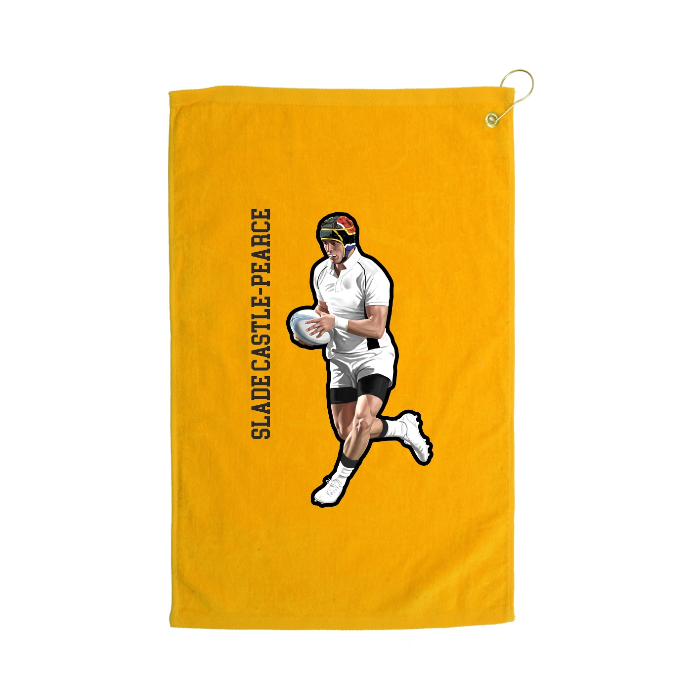 Golf Towel — Name Vertical in Gold