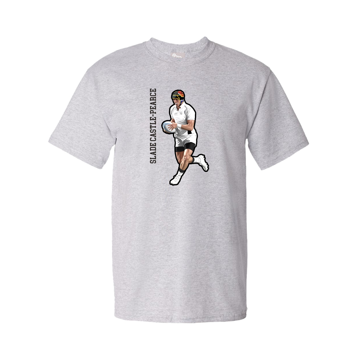 Tee — Name Vertical in Grey