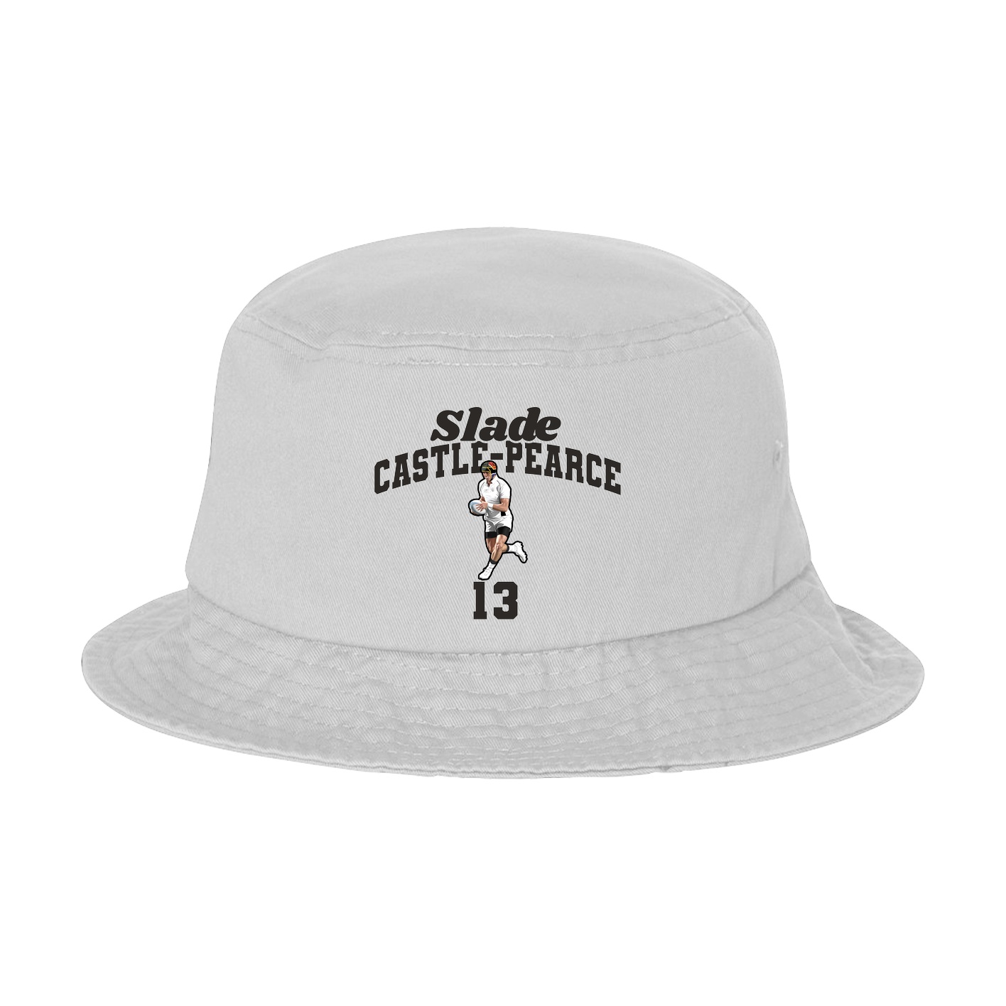 Bucket Cap — Signature Arch in White
