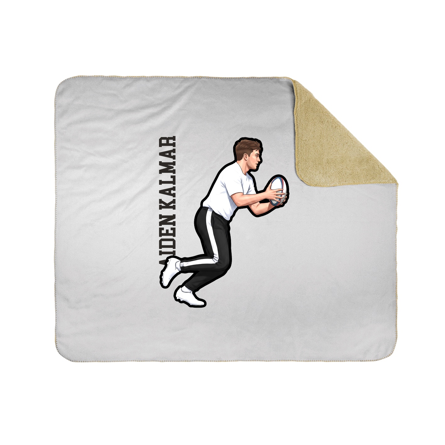 Throw Blanket — Name Vertical in White