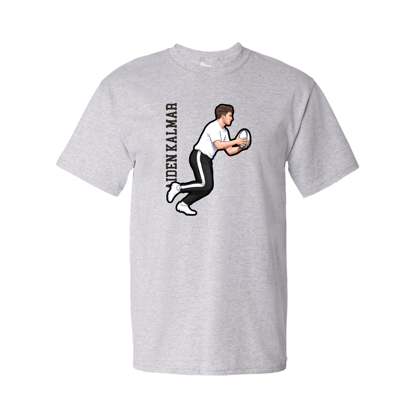 Youth Tee — Name Vertical in Grey