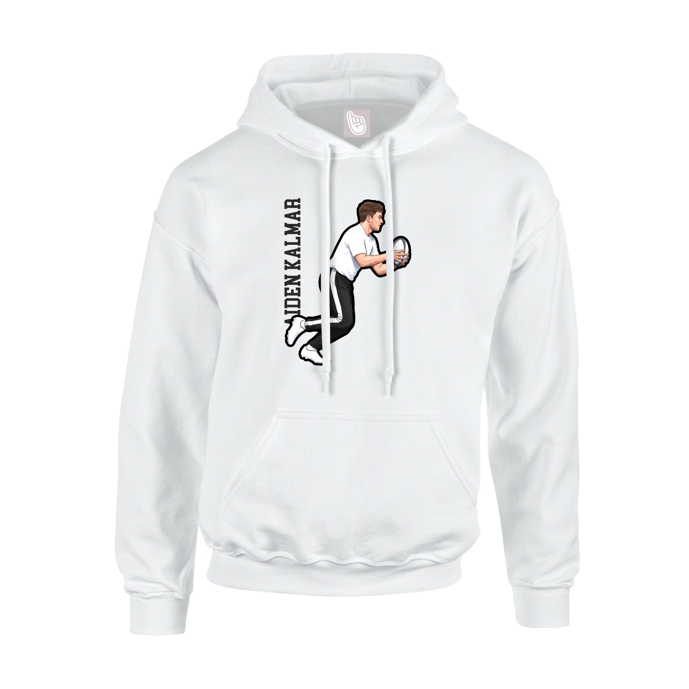 Hoodie — Name Vertical in White