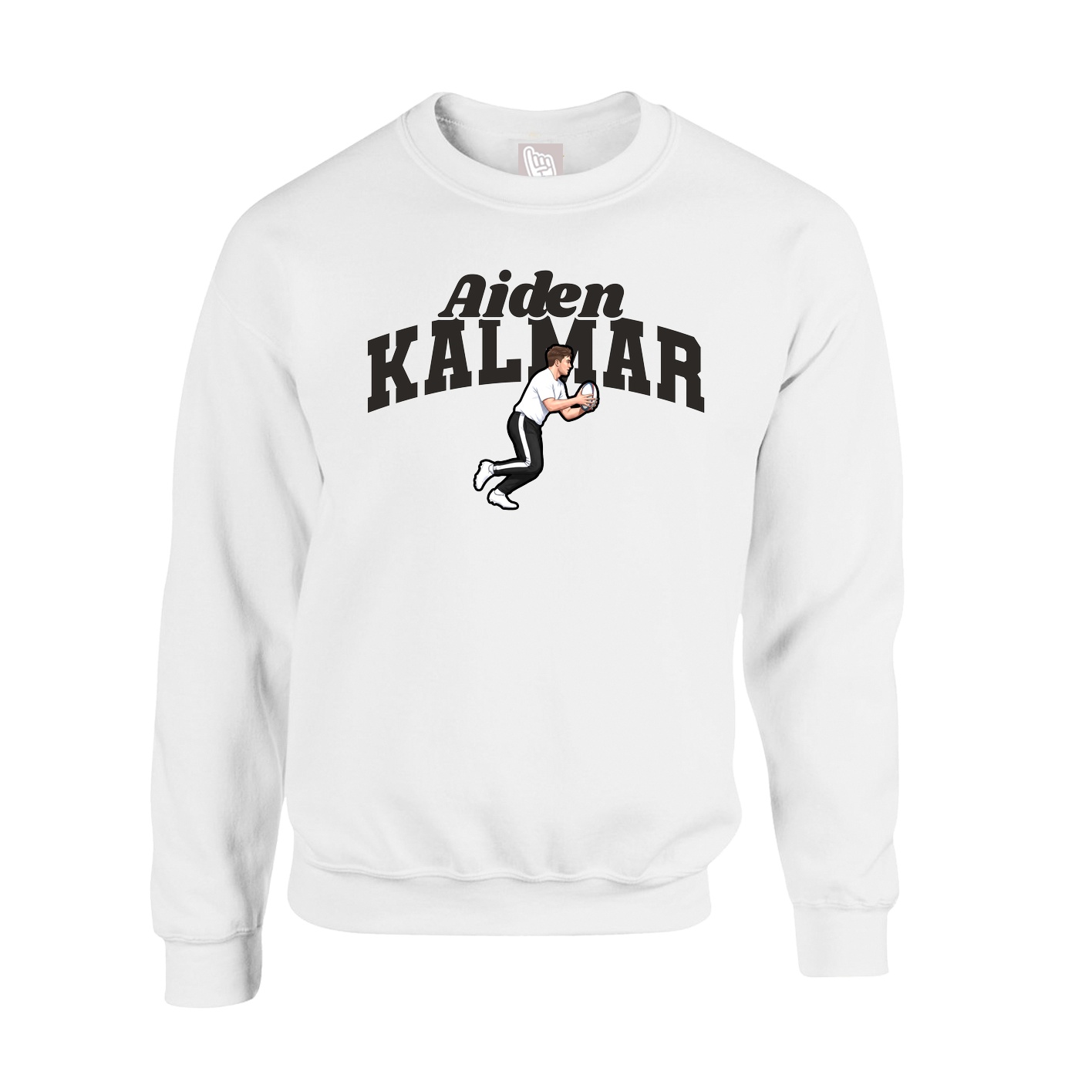 Fleece Crew — Signature Arch in White