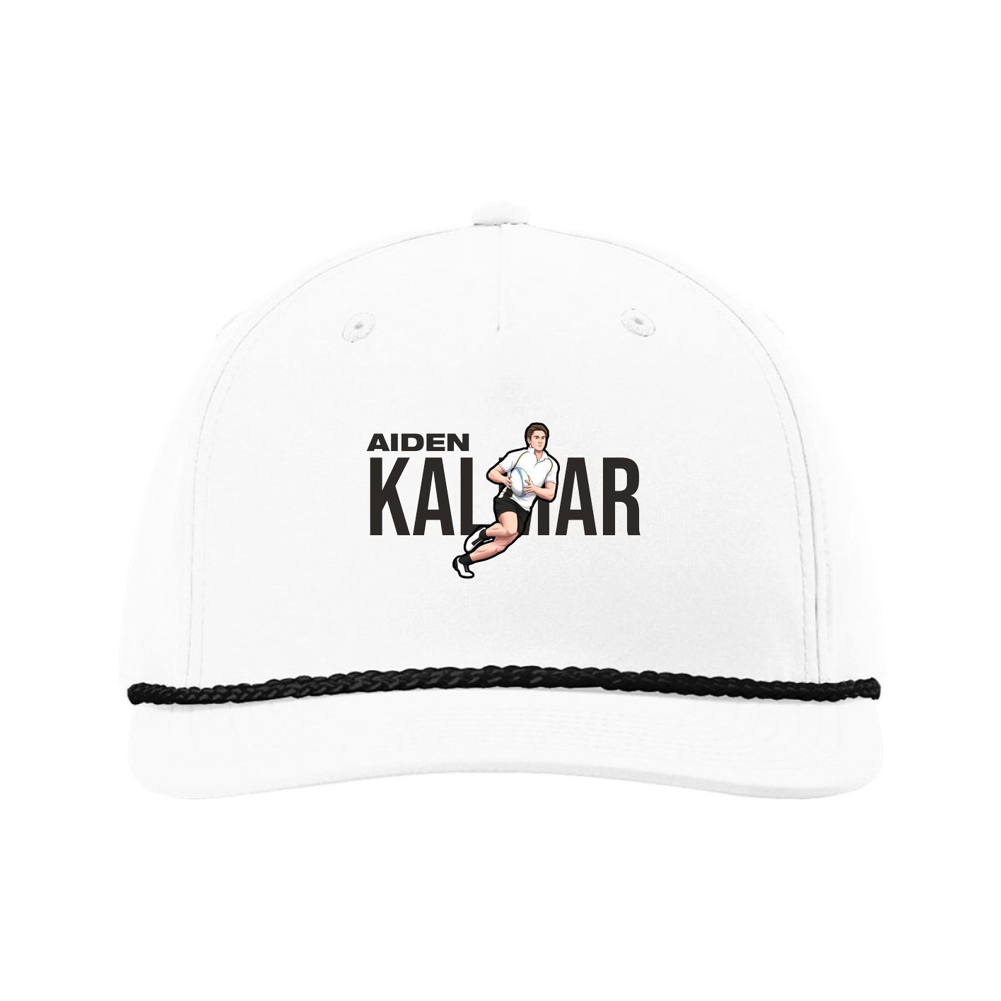 Five-Panel Classic Rope Cap — Player Name in White