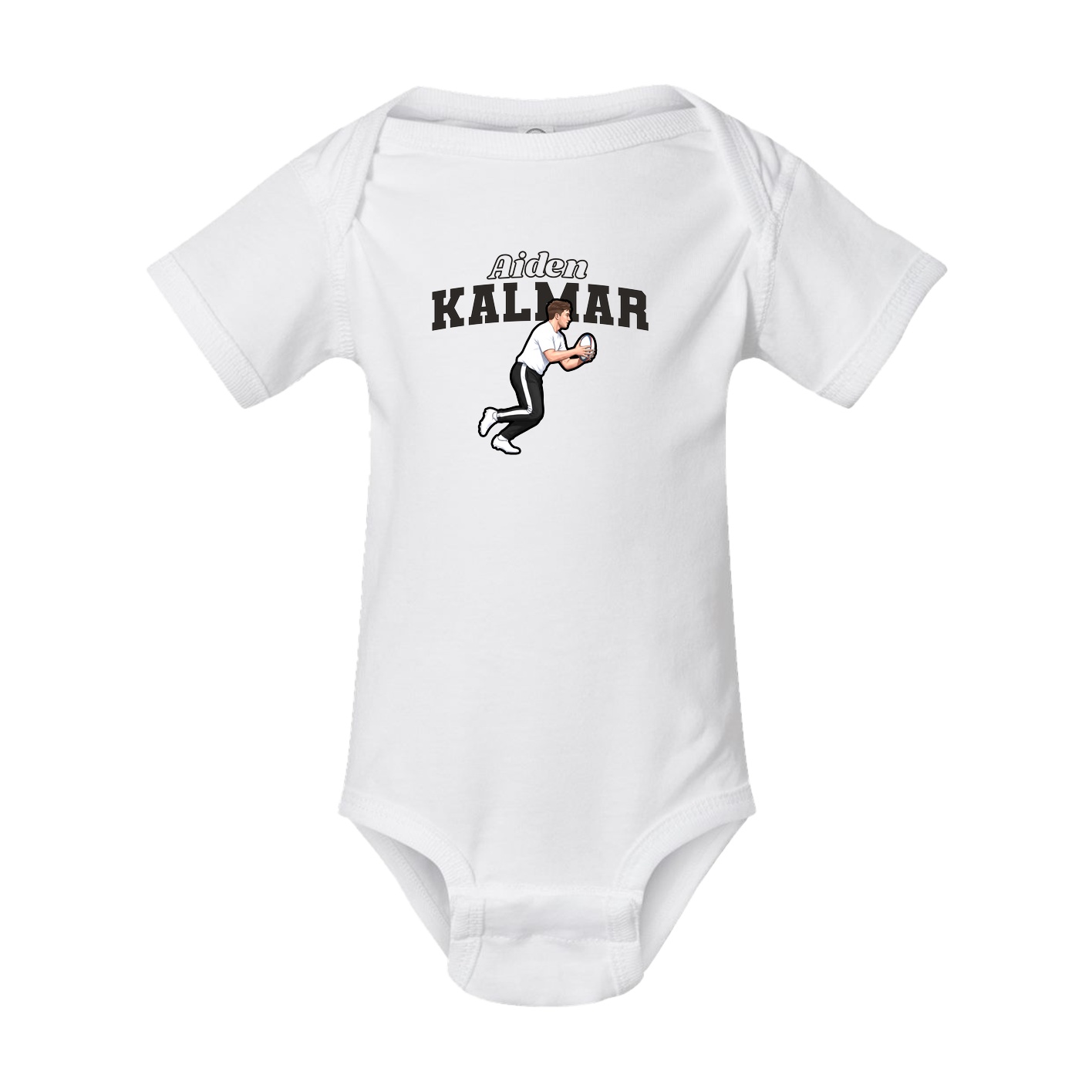 Baby Onesie — Name Arch in White