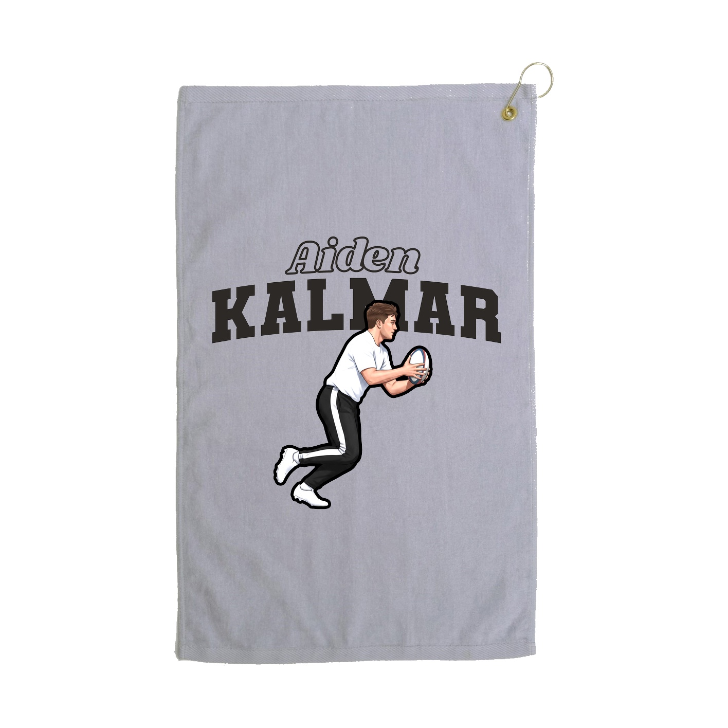Golf Towel — Name Arch in Grey