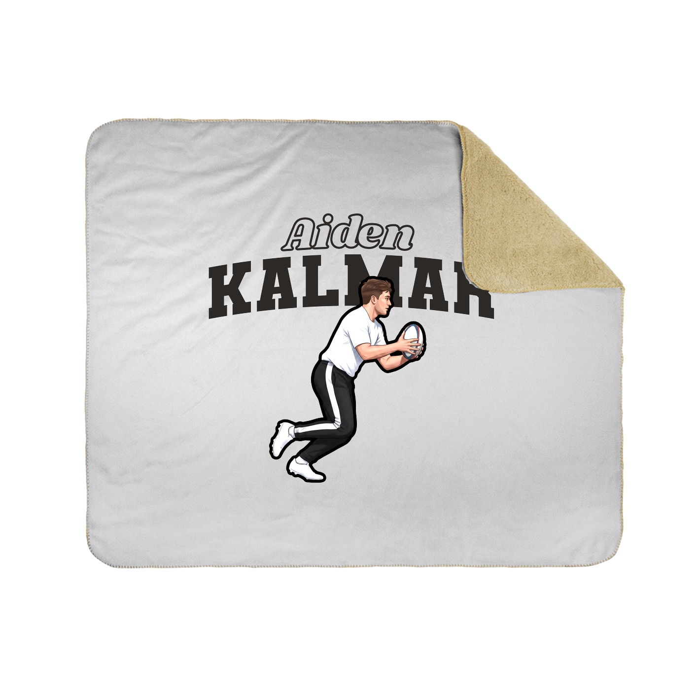 Throw Blanket — Name Arch in White