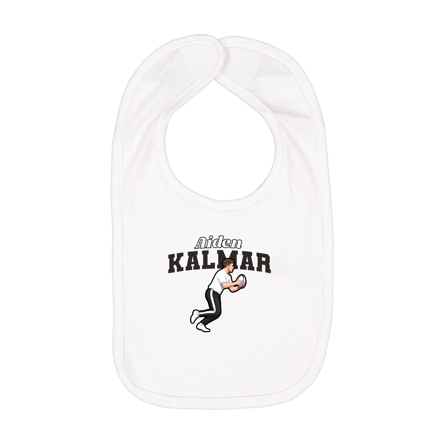 Infant Bib — Name Arch in White