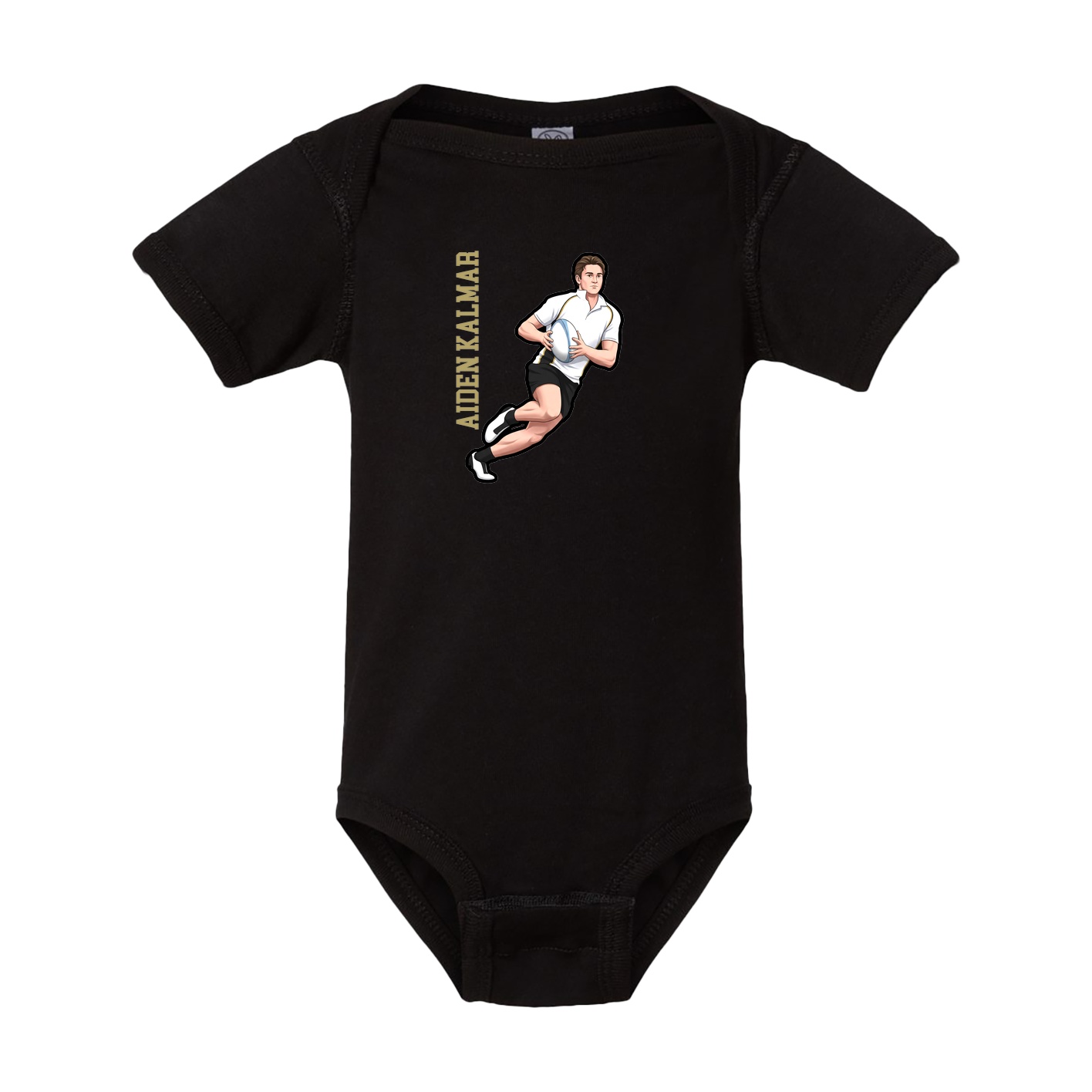 Baby Onesie — Name Vertical in Black